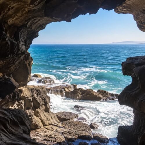 Hercules Caves opening onto the sea near Tangier