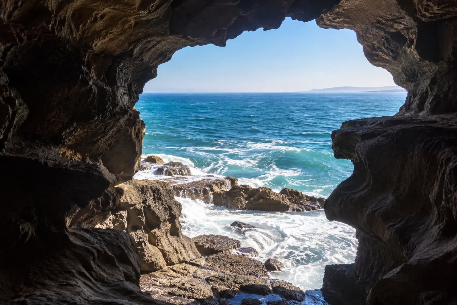 Hercules Caves opening onto the sea near Tangier