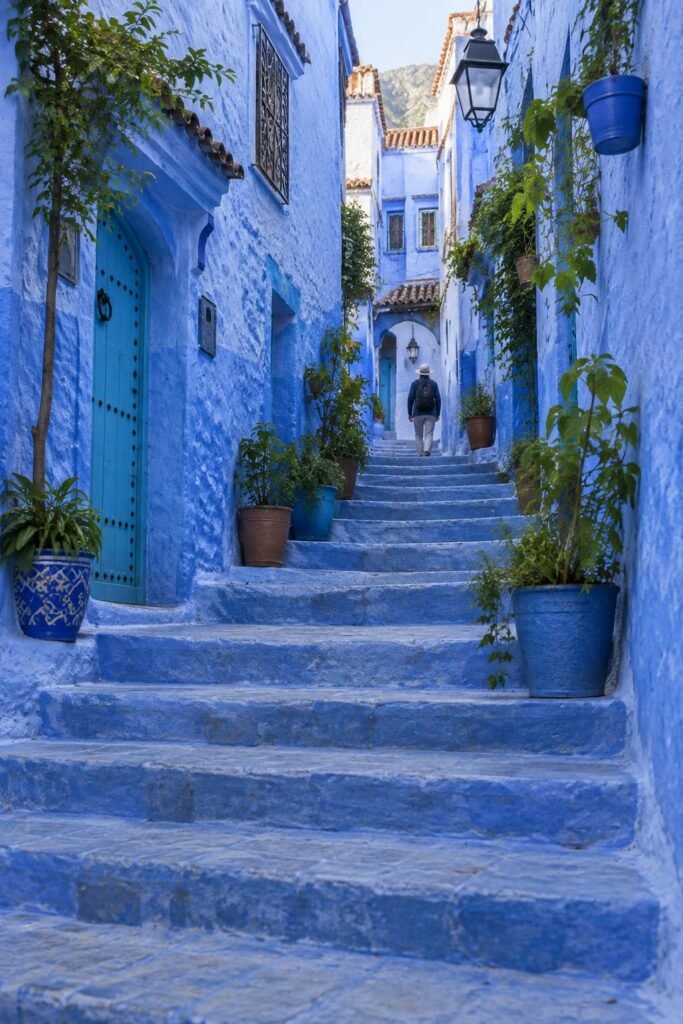 Blue stairway in the medina of Chefchaouen