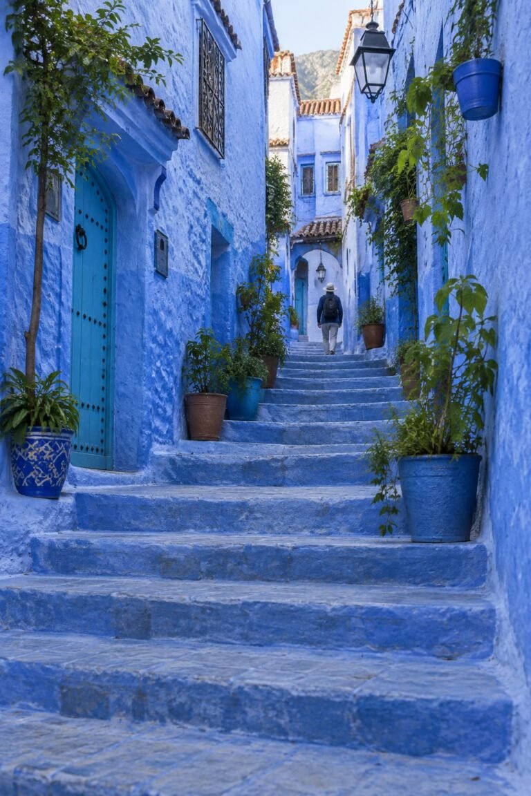 Blue stairway in the medina of Chefchaouen