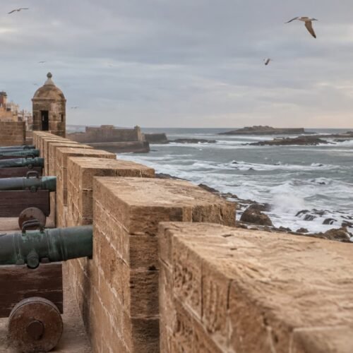 Skala ramparts and old cannons overlooking the Atlantic in Essaouira