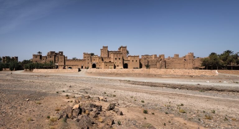 Kasbah Amridil, a fortified earthen kasbah in the Skoura palm oasis near Ouarzazate, once featured on Morocco’s 50 dirham banknote