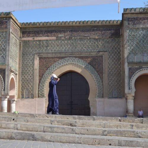 Bab Mansour, the monumental ceremonial gate built by Sultan Moulay Ismail in Meknes, one of Morocco’s four imperial cities